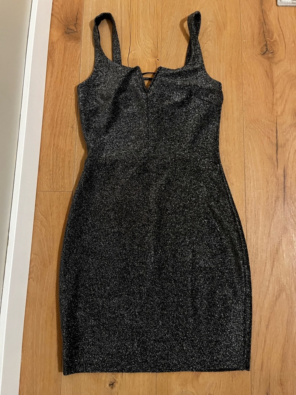 Forever 21 Glittery Black Mini Bodycon Dress